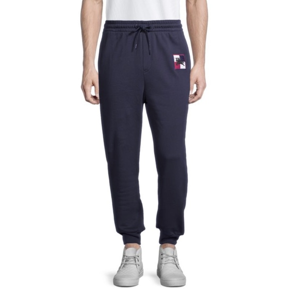 Burberry Mens Munley Embroidered Logo Sweatpants in Navy Blue Size XL - Picture 2 of 12